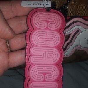 Coach bag charm keychain key fob